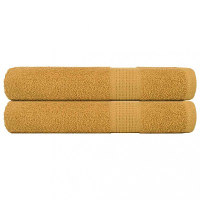 vidaXL Prosoape 2 buc Aur 100x200 cm 360 g/m&amp;sup2; 100% bumbac 136818 foto