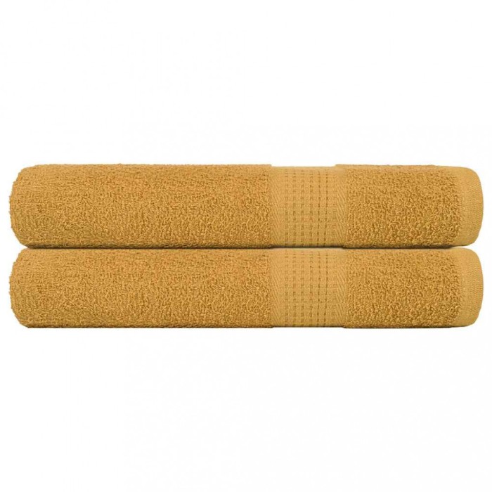 vidaXL Prosoape 2 buc Aur 100x200 cm 360 g/m&sup2; 100% bumbac 136818
