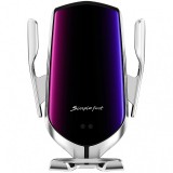Incarcator Auto Wireless OEM, Quick Charge, 10W, Senzor IR, Argintiu