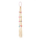 Elastic Păr Copii, 6 Codițe, Inimi Multicolor, 40cm