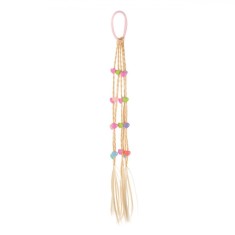 Elastic Păr Copii, 6 Codițe, Inimi Multicolor, 40cm