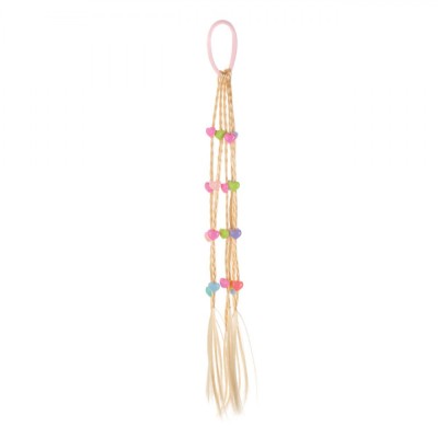Elastic Păr Copii, 6 Codițe, Inimi Multicolor, 40cm foto