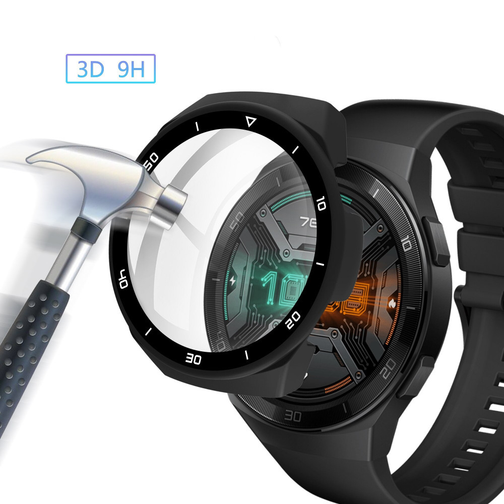 Protectie rama + folie sticla ceas Huawei Watch GT2e GT 2e, bumper negru |  Okazii.ro