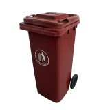 Container deseuri Leziter 120L maro, HDPE, cu roti si maner ergonomic, capac etans, EN-840