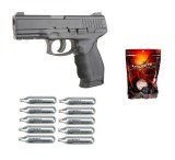 Pistol airsoft CO2 replica model 24/7, cu 4000,10 rezervoare CO2