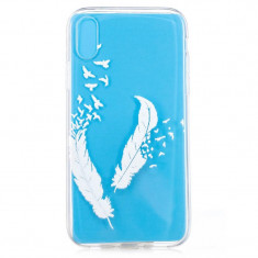 Husa Silicon pentru iPhone XR White Feather and Bird foto