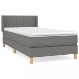 Cumpara ieftin Pat box spring cu saltea, gri inchis, 80x200 cm, textil