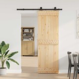 vidaXL Ușă glisantă NARVIK Natural și Negru 70 x 210 cm (152,5 cm) 3445263
