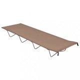 VidaXL Pat de camping, gri taupe, 180x60x19 cm, țesătură oxford &amp; oțel