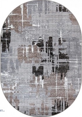 Covor Modern, Mira 24037, Bej / Gri, Oval, Diverse Dimensiuni - 80x150 cm foto