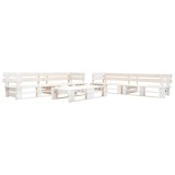 Cumpara ieftin Set mobilier de gradina din paleti, 6 piese, alb, lemn
