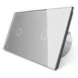 Livolo &icirc;ntrerupător dublu touch cu indicator luminos, gri