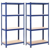 Cumpara ieftin Rafturi depozitare, 2 buc., albastru, 80x40x160cm, oțel și MDF
