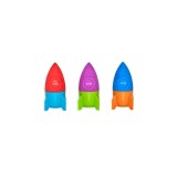 Radiera cu ascutitoare - Blast Off - Albastru-portocaliu | Ooly