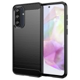 Husa compatibila cu Samsung Galaxy A26, TPU Slim, Protectie Anti Soc, Aspect Fibra de Carbon, Negru