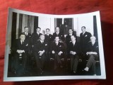 Fotografie de Presa - Ministrul liberal Manolescu Strunga 1934 cu o delegatie romana in Varsovia , dim.=18x13cm