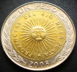 Moneda bimetal 1 PESO - ARGENTINA, anul 2008 *cod 3485 B - COMEMORATIVA = A.UNC, America Centrala si de Sud