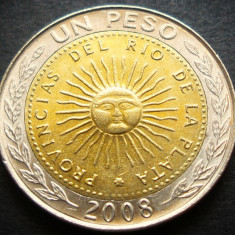Moneda bimetal 1 PESO - ARGENTINA, anul 2008 *cod 3485 B - COMEMORATIVA = A.UNC