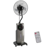 HOMCOM Ventilator cu brumizator 90W, ventilator pe picior 138cm, 3 viteze, 3 moduri, ionizare negativă, anti-ț&acirc;nțari, negru | Aosom Romania
