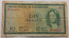 Luxemburg , 10 Francs 1954 foto