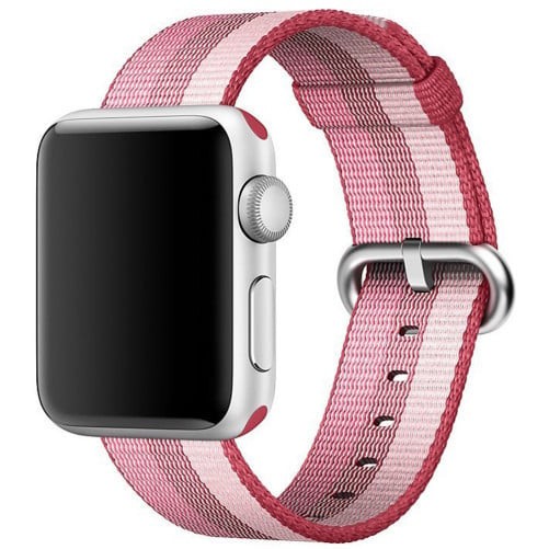 Curea iUni compatibila cu Apple Watch Ultra/SE/8/7/6/5/4/3/2/1, 44mm, Nylon, Woven Strap, Berry