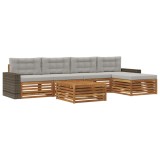 vidaXL Set de canapele de exterior 6 pcs Natural și gri deschis 3383279