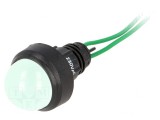 Lampă LED verde 230V &Oslash;13mm IP40 plastic
