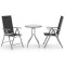 vidaXL Set mobilier bistro, 3 piese, argintiu, aluminiu și textilenă