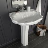 VidaXL Lavoar cu piedestal, alb, 580 x 510 x 200 mm, ceramică