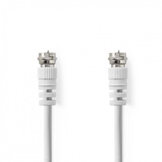 Cablu antena coaxial mufa F 75 Ohm T-T 5m Alb, Nedis CSGL41000WT50