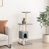 Ansamblu pisici, st&acirc;lpi din funie sisal, gri deschis, 104 cm