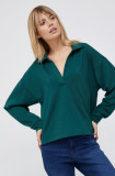 Cumpara ieftin GAP bluza femei, culoarea verde, neted