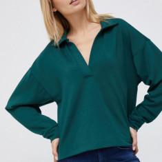 GAP bluza femei, culoarea verde, neted
