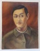 George Nichita - Autoportret, Ulei/Panza pe Carton, Semnat, 38.5x48.7cm, Album Arta