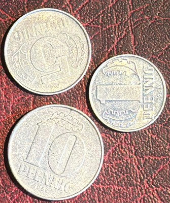 GERMANIA DEMOCRATA 1968/ LOT MONEDE ALUMINIU- 1+5+10 PFENNIG(DDR)/ POZE ! foto