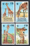 Kenya 1989 Mi 481/84 MNH - WWF: Girafe