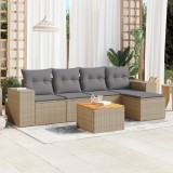 Gossi set canapele de gradina cu perne, 6 piese, bej, poliratan