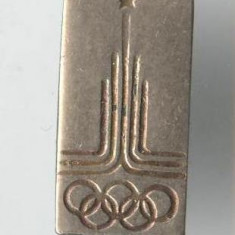 Insigna Olimpica a XXII Olimpiada Moscova Rusia 1980 Cercuri Olimpice