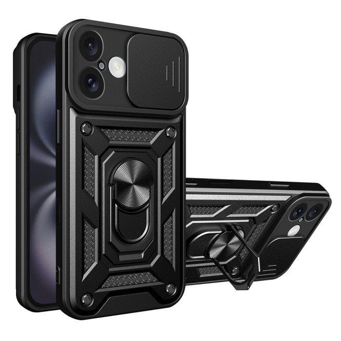Husa iPhone 16 Plus protectie camera Techsuit CamShield Series, negru