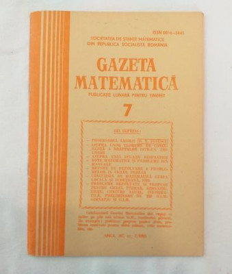 Gazeta Matematica 1985 nr 7 foto