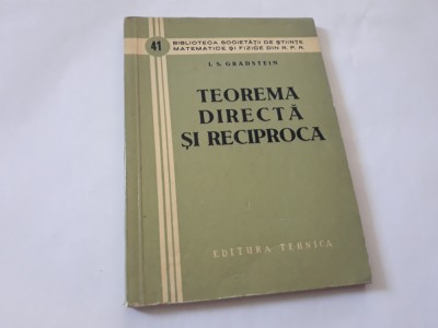Teorema directa si reciproca- I. S. Gradstein--RF19/2 foto