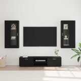 vidaXL Set comodă TV cu sertar cu ușă FLORIN 3 pcs Negru Lemn compozit 3397925