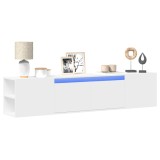 Gossi dulap tv de perete cu lumini led, alb, 180x31x39,5 cm