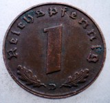 2.582 GERMANIA WWII 1 REICHSPFENNIG 1939 D, Europa, Bronz