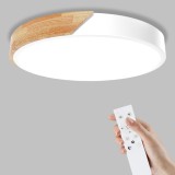 Lumină de tavan LED 32W reglabilă cu telecomandă 3000/4000/6000K IP54 Finisaj din lemn &ndash; Alb