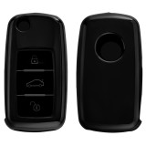 Husa Cheie Auto pentru VW / Skoda / Seat - 3 Butoane, Silicon, Negru, 48036.95, Kwmobile