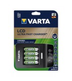 Incarcator VARTA LCD Ultra Rapid AA/AAA cu 4 Sloturi si 4 Baterii AA 2100 mAh Incluse