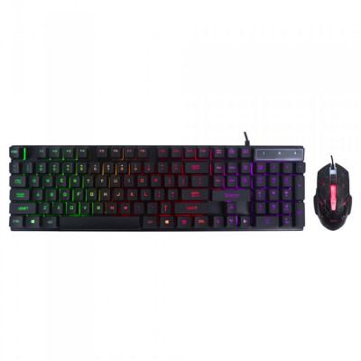 Kit mouse tastatura gaming Spacer GK, LED RGB, USB foto