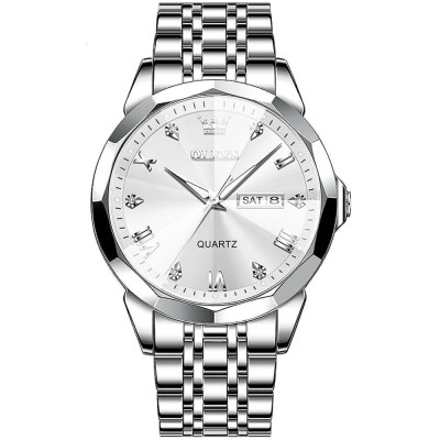 Ceas barbatesc Olevs Analog Quartz Indici luminosi Business Argintiu Otel foto