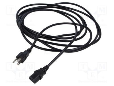 Cablu IEC C13 mamă NEMA 5-15 (B) 5m negru LIAN DUNG foto